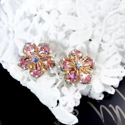 Colorful Zirconia Silver Earrings