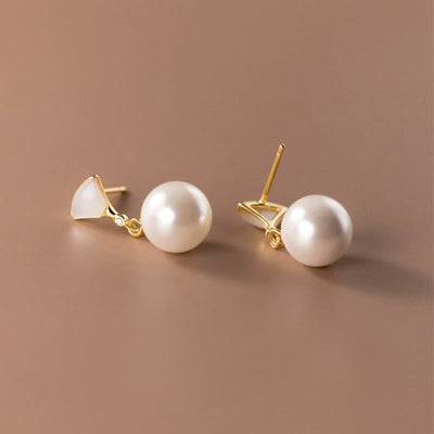 Vintage Silver Pearl Earrings